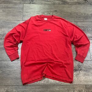 Vintage 90s Y2K Fox Racing Inc. Long Sleeve T-Shirt Motocross Racewear Red Large